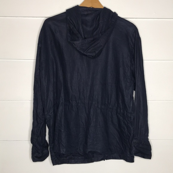Lauren Ralph Lauren 100% Linen Lightweight Hooded Jacket in Navy - Picture 9 of 12